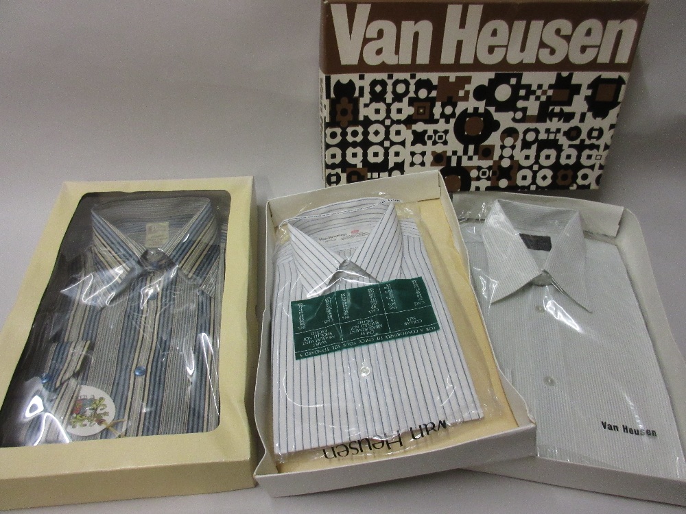 Gentleman's Liberty of London shirt in original box together with two new Van Huesen shirts