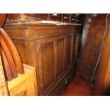 Early 20th Century oak shallow side cabinet with two doors above a drawer and two further doors