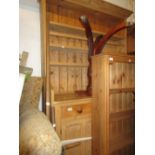 19th Century stripped pine dresser with a boarded shelf back above two drawers with two cupboard