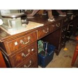 Reproduction mahogany twin pedestal desk