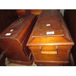 Two walnut cased table top sewing machines