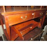 Early 20th Century mahogany side table with two frieze drawers raised on square tapering supports