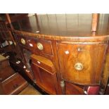 19th Century mahogany bow fronted sideboard having single central drawer,