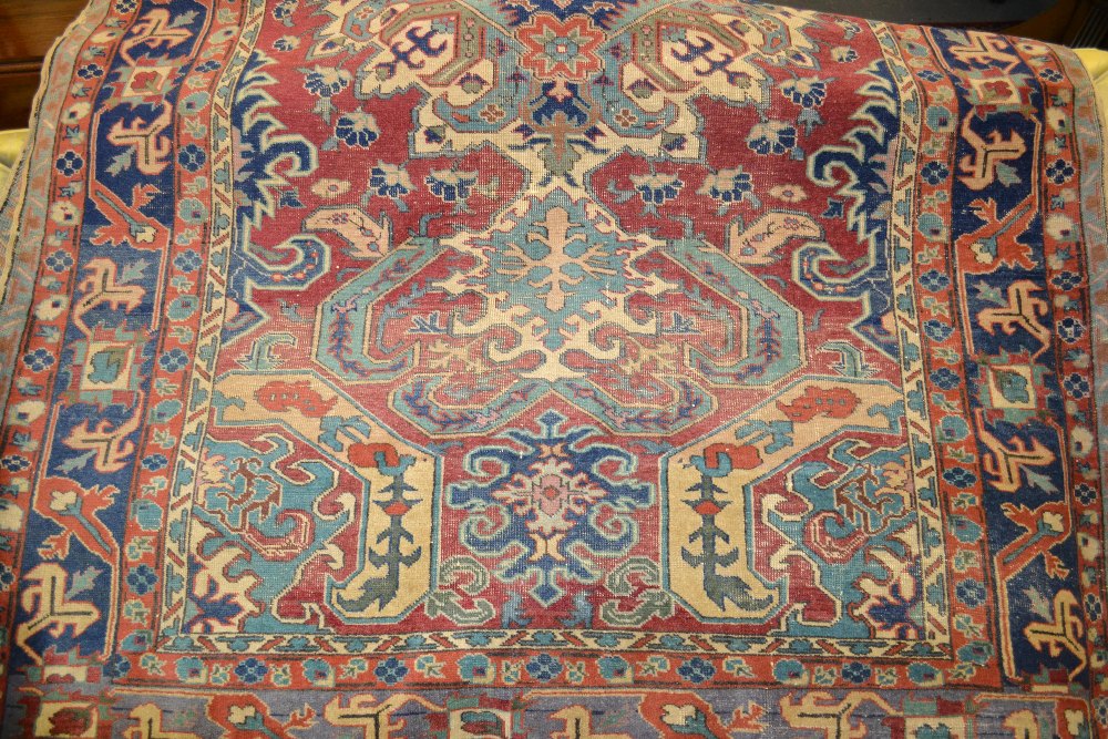 Good quality antique Anatolian rug with a lobed medallion and all-over stylised floral design on