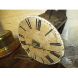 19th Century Continental post clock with a painted paper dial (a/f)
