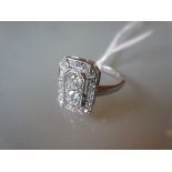 18ct White gold octagonal ring set brilliant cut diamonds,