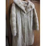 Ladies full length blonde mink fur coat retailed by Harrods