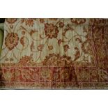 Beige ground machine made Ziegler style rug, 1.90m x 1.