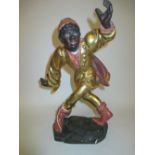 Small Venetian type carved and gilded polychrome figure of a dancing boy,