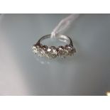 18ct White gold graduated five stone diamond ring, approximately 1.