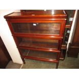 Early 20th Century mahogany three section Globe Wernicke glazed bookcase