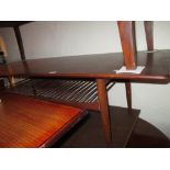 Mid 20th Century teak rectangular coffee table with spindle undertier