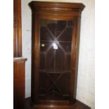 Reproduction mahogany corner wall cabinet,