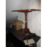 19th Century rectangular mahogany table with turned column support and quadruped base