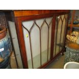 1920's mahogany bow fronted two door display cabinet,