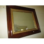 19th Century rosewood and gilt framed rectangular wall mirror