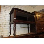 19th Century mahogany side table with brass rail above a recess on turned tapering supports with