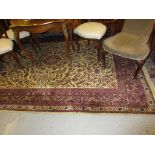 Tabriz carpet with medallion and all-over floral design on ivory ground with borders,