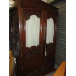 Large 18th Century French carved oak armoire,