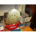 Large quantity of miscellaneous longcase clock parts including: dials,