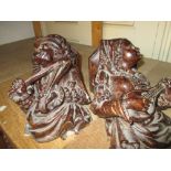 Pair of heavy plaster figural wall brackets