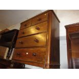 Victorian walnut chest of two short and three long drawers with knob handles