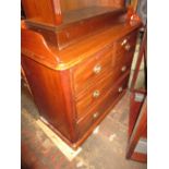 Victorian mahogany straight front chest of two short and two long drawers with oval brass handles