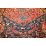 Hamadan rug with stylised medallion and all-over design