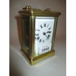 Small brass cased carriage clock,