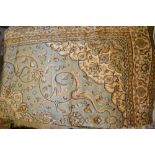 Green ground machine woven Kashan style carpet, 2.3m x 1.