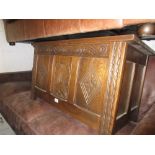 Reproduction oak three panel coffer