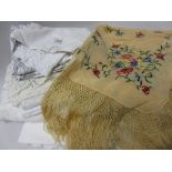 Floral embroidered shawl,
