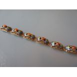 Chinese silver gilt enamel decorated bracelet