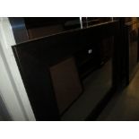 Late 20th Century black framed rectangular wall mirror,