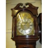 George III oak and mahogany crossbanded longcase clock,