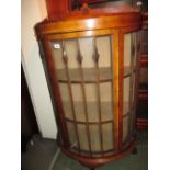 1930's Walnut bow fronted display cabinet
