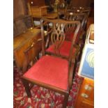 Reproduction mahogany dining room suite comprising: set of twelve (ten plus two) dining chairs with