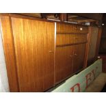 Mid 20th Century Nathan sideboard with a low back above centre drawers and doors,
