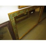 Modern rectangular gilt framed wall mirror with foliage design border