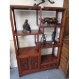 20th Century Chinese side cabinet with open shelves,