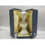 1920's Sevres bisque bust of a girl, signed A.L. and G.R., 10.