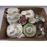 19th Century dolls pottery dinner service together with a quantity of cabinet cups,