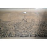 Large 19th Century engraving, ' The Worship of Bacchus ', 22ins x 39ins,