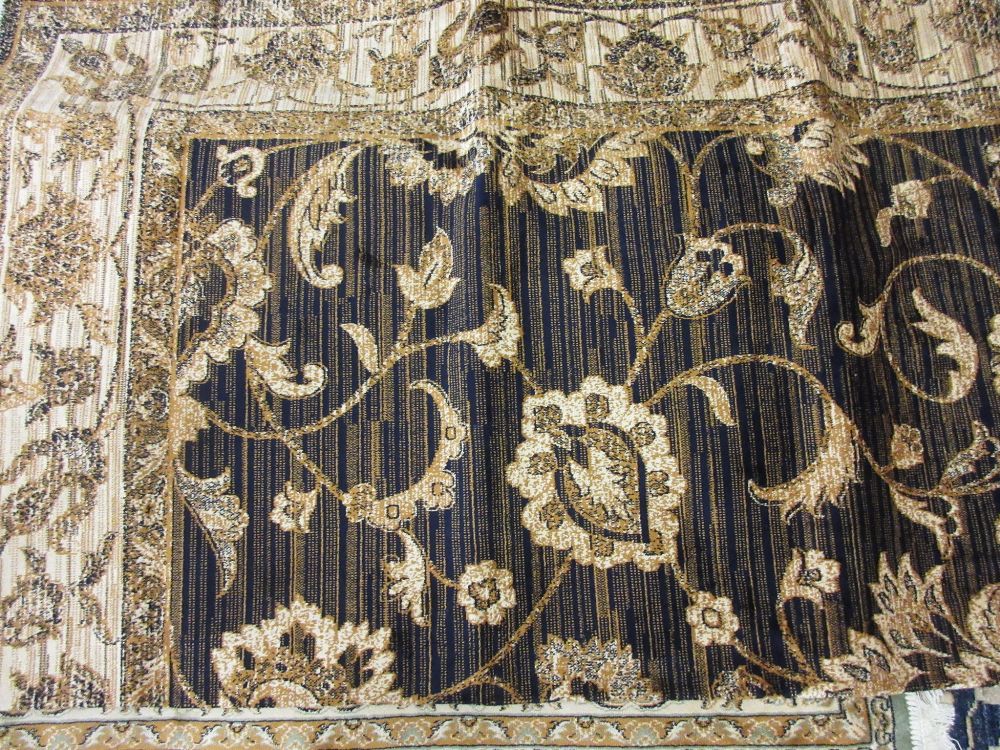 Blue ground machine woven Ziegler style carpet, 2.