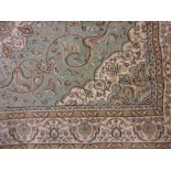 Green ground machine woven Kashan style carpet, 2.3m x 1.