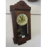 Small 1920's mahogany two train wall clock