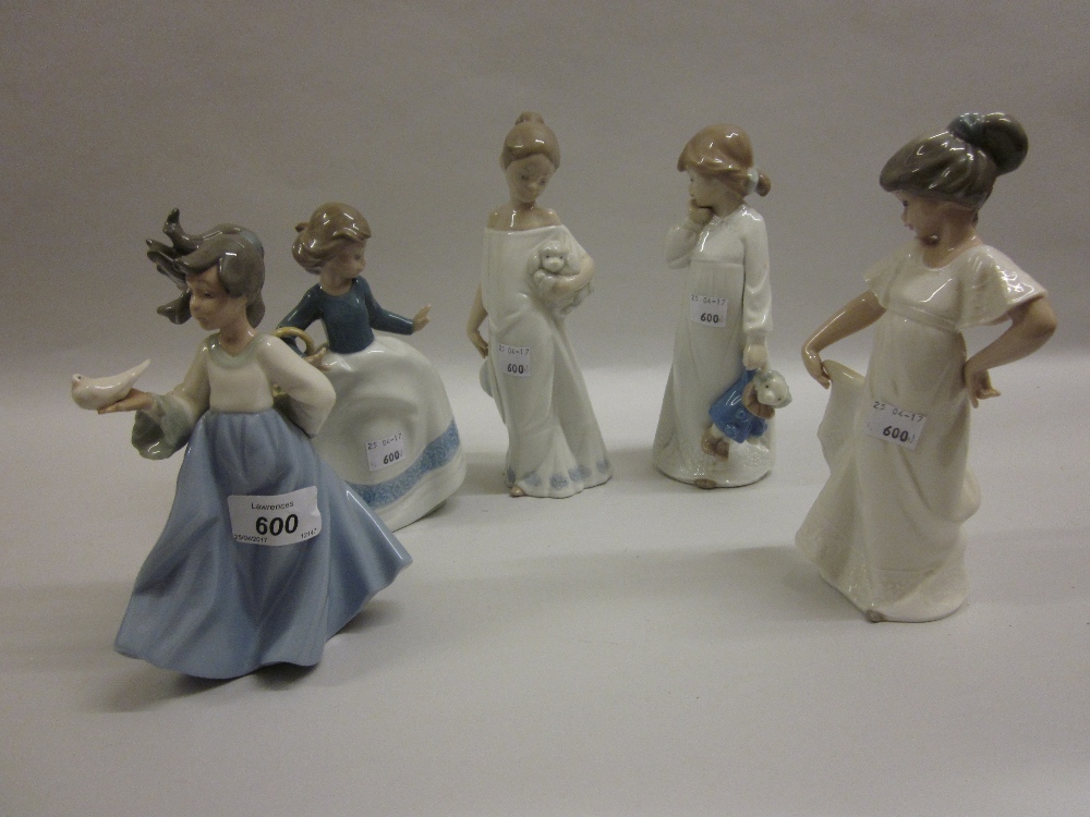 Group of five various Nao porcelain figures