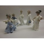 Group of five various Nao porcelain figures