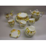 Thirty piece Grafton China teaset hand painted with autumn leaves and berries