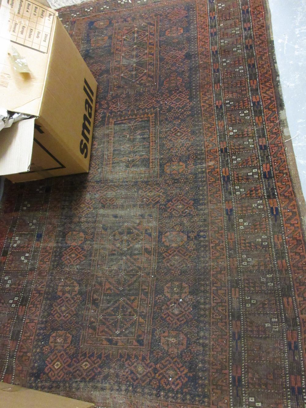 Belouch rug (a/f) together with a pair of small Afghan mats